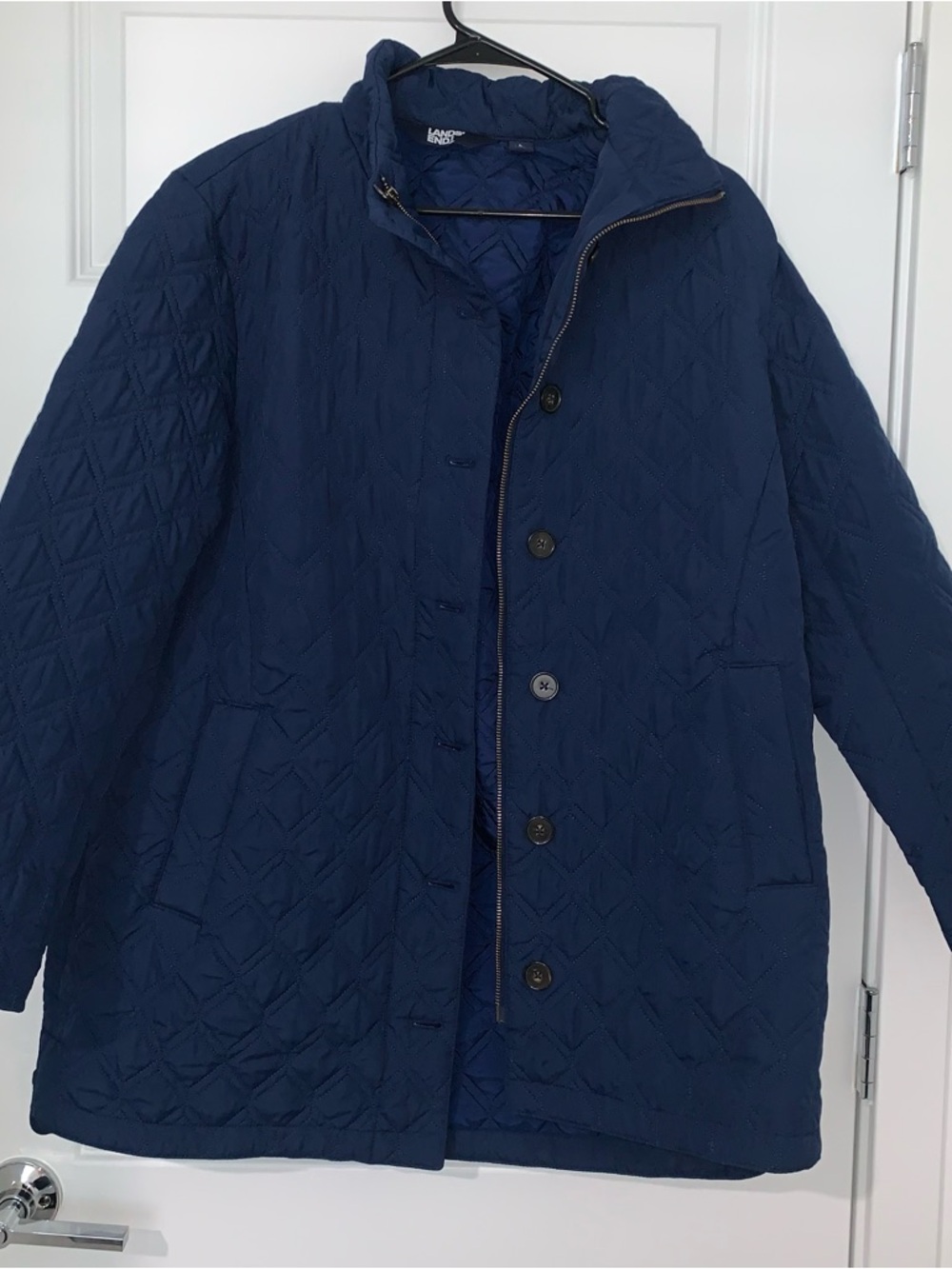 Lands' End Men's Dark Navy Quilted Lightweight Jacket